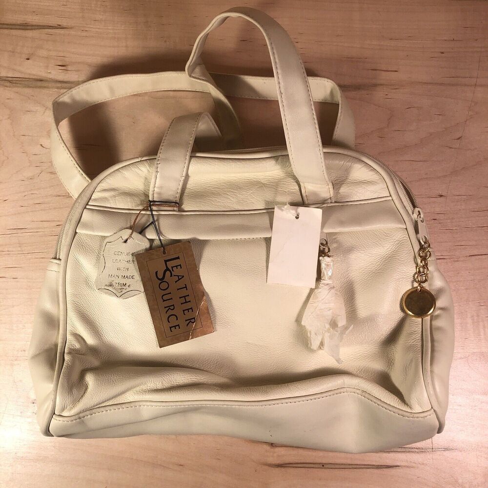 Leather Source Women's Purse Handbag Genuine Leather White With Tags